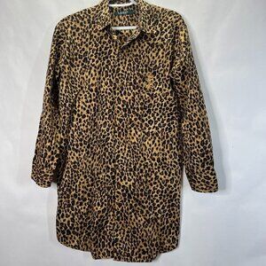 Ralph Lauren Cheetah Print Pajama Oversized Shirt S